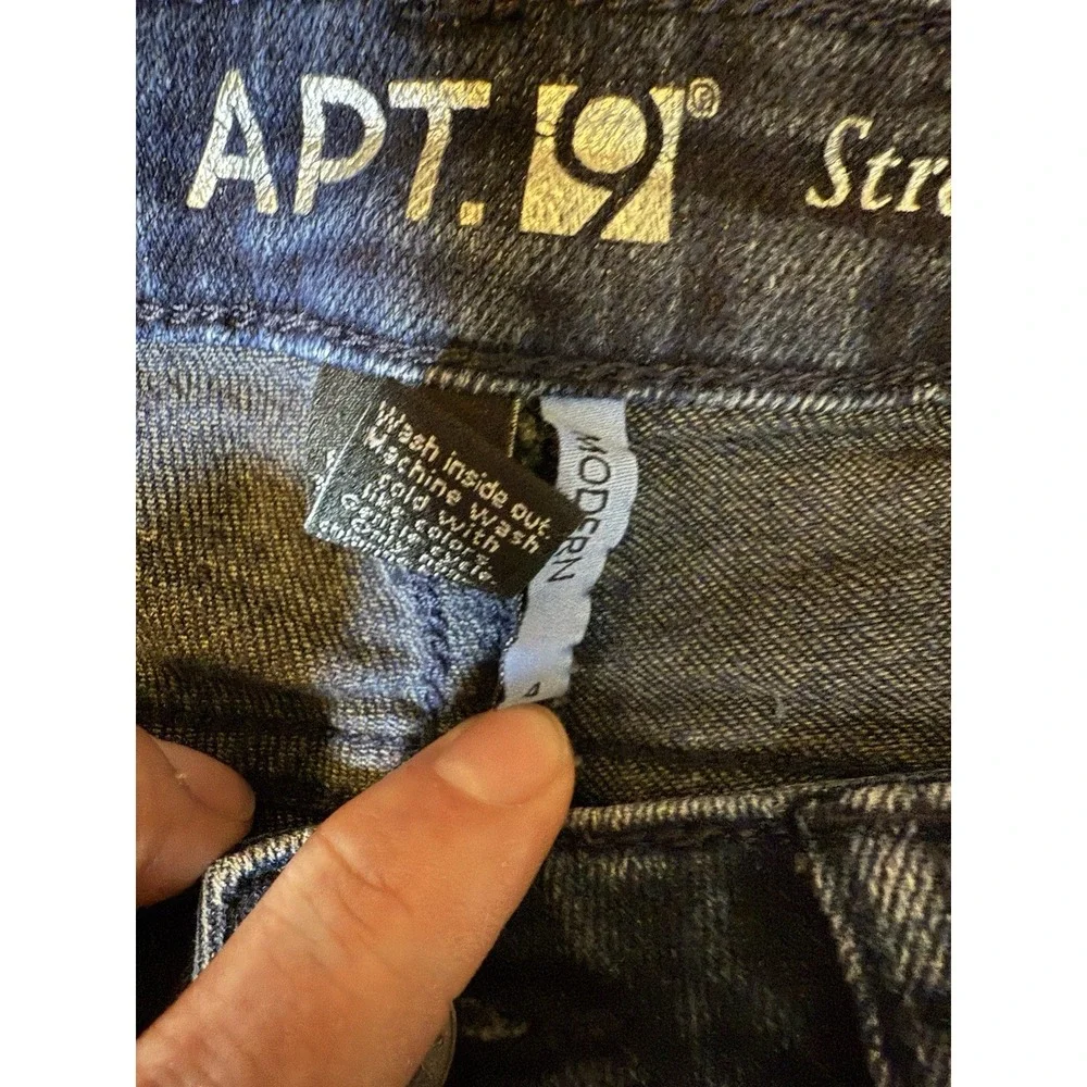 Apt‎ 9 Straight Leg Jeans Women's Size 4 Dark Wash Stretch Denim